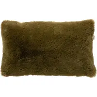 Dutch decor - ZAYA - Kussenhoes 30x50 cm - bontlook - effen kleur - Military Olive - groen