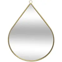 Atmosphera Spiegel - druppelvorm - goudkleurig - metaal - 39 x 28 cm - Spiegels
