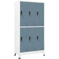 vidaXL Lockerkast 90x45x180 cm staal lichtgrijs en donkergrijs