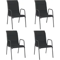 vidaXL Tuinstoelen 4 st staal en textileen zwart