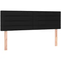 vidaXL Hoofdborden 144x5x78/88 cm stof zwart
