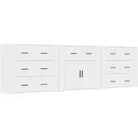 vidaXL Dressoirs 3 st bewerkt hout wit