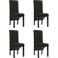 vidaXL Eetkamerstoelen 4 st stof zwart