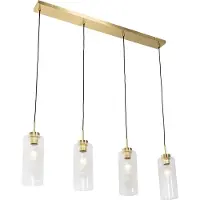 QAZQA Art Deco hanglamp goud met glas 4-lichts - Laura