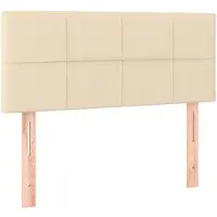 vidaXL Hoofdbord 100x5x78/88 cm stof crèmekleurig