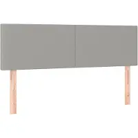 vidaXL Hoofdborden 144x5x78/88 cm stof lichtgrijs