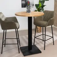 Livin24 Bartafel Sven eikenhout Ø80 x 108 cm