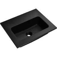 Storke Scuro enkele wastafel Mat Zwarte kwarts 45 x 35 cm
