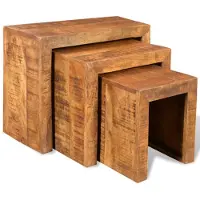 vidaXL 3-delige Tafeltjesset massief mangohout