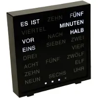 United Entertainment klok LED woord Duits plexiglas 17 cm zwart