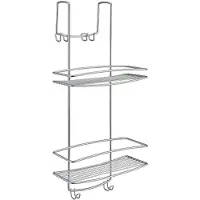 Metaltex doucherek 2-laags met haken onda zilverkleurig