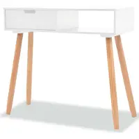 vidaXL Wandtafel 80x30x72 cm massief grenenhout wit