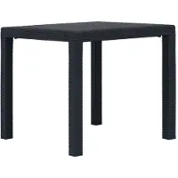 vidaXL Tuintafel 79x79x72 cm rattan-look kunststof antraciet