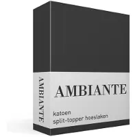 Ambiante - Katoen - Split-topper - Hoeslaken - 180x200 cm - Antraciet