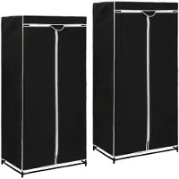 vidaXL Kledingkasten 2 st 75x50x160 cm zwart