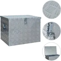 vidaXL Aluminium kist 610x430x455 mm zilverkleurig