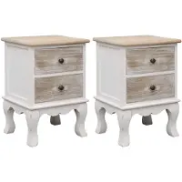 vidaXL Nachtkastjes 2 st 35x30x50 cm paulowniahout