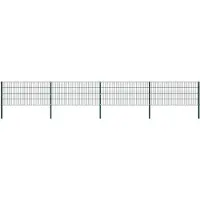 vidaXL Schuttingpaneel met palen ijzer 694,5x80 cm groen