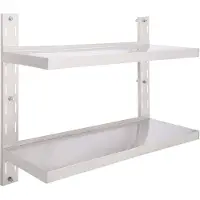 vidaXL Zwevend schap 2-laags 100x30 cm roestvrij staal