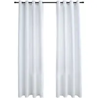 vidaXL Gordijnen verduisterend met ringen 2 st 140x175 cm gebroken wit