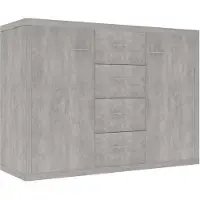 vidaXL Dressoir 88x30x65 cm bewerkt hout betongrijs