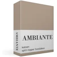 Ambiante Katoen - Splittopper Hoeslaken - 180x220 - Taupe