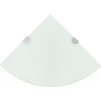 vidaXL Hoekschappen 2 st met chromen dragers 35x35 cm glas wit