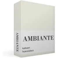 Ambiante Katoen - Hoeslaken - 140x200 - Gebroken wit
