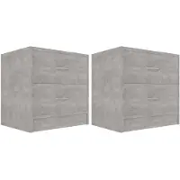vidaXL Nachtkastjes 2 st 40x30x40 cm bewerkt hout betongrijs