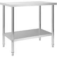 vidaXL Keukenwerktafel 100x60x85 cm roestvrij staal