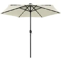 vidaXL Parasol met LED-verlichting en aluminium paal 270 cm zandwit
