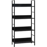 vidaXL Boekenkast met 4 schappen 60x27,6x90,5 cm bewerkt hout zwart