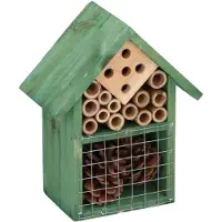 Lifetime Garden Groen huisje voor insecten 19 cm vlinderhuis/bijenhuis/wespenhotel - Insectenhotel