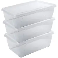 Hega hogar 3x Voedsel plastic bewaarbakje hoog/diep 1 liter transparant 18 x 12 x 7 cm - Vershoudbakjes