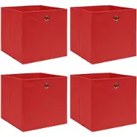 vidaXL Opbergboxen 4 st 32x32x32 cm stof rood
