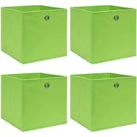 vidaXL Opbergboxen 4 st 32x32x32 cm stof groen