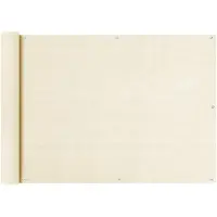 vidaXL Balkonscherm 75x300 cm HDPE crèmekleurig