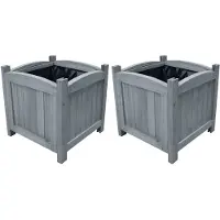 vidaXL Plantenbakken verhoogd 2 st 30x30x30 cm massief vurenhout