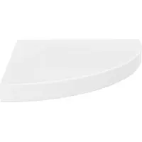 vidaXL Hoekschap zwevend 35x35x3,8 cm MDF hoogglans wit