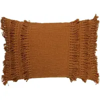 Dutch decor - FARA - Kussenhoes 40x60 cm - 100% katoen - met franjes - Tobacco Brown - bruin