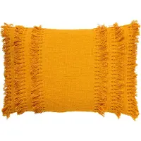 Dutch decor - FARA - Kussenhoes 40x60 cm - 100% katoen - met franjes - Golden Glow - geel