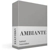 Ambiante - Katoen - Hoeslaken - 90x220 cm - Grijs