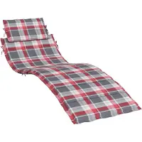 vidaXL Ligbedkussen 186x58x4 cm oxford stof ruitpatroon rood