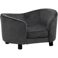 vidaXL Hondenbank 69x49x40 cm pluche donkergrijs