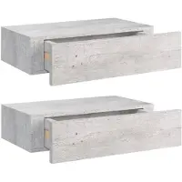 vidaXL Wandschappen 2 st met lade 40x23,5x10 cm MDF betongrijs