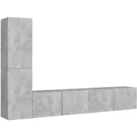 vidaXL 4-delige Tv-meubelset bewerkt hout betongrijs