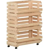 vidaXL Groentetrolley 57x30x80 cm massief grenenhout