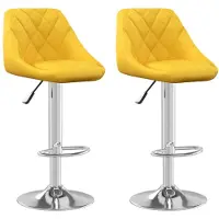 vidaXL Barkrukken 2 st fluweel mosterdgeel