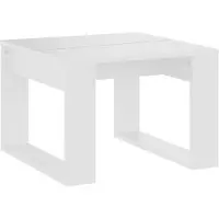vidaXL - Bijzettafel - 50x50x35 - cm - bewerkt - hout - wit
