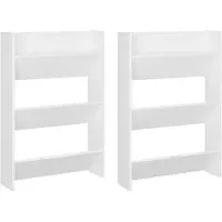 vidaXL Wandschoenenkasten 2 st 60x18x90 cm spaanplaat wit